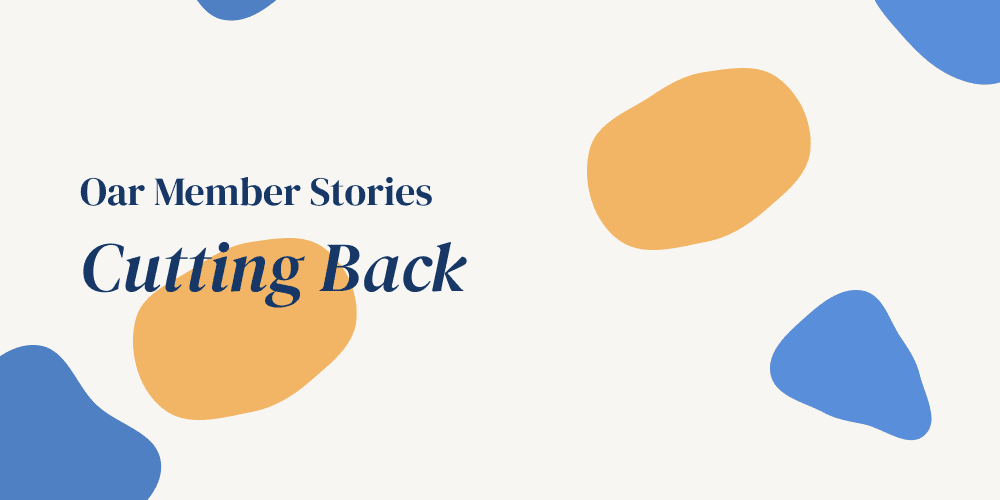 Title card for Oar Health member stories about cutting back on alcohol